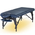 Master Massage Montclair™ mobiele massagetafel met sfeerverlichtingspakket, traagschuim en inklapbaar houten frame - koningsblauw