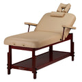 Master Massage 79cm SpaMaster™ Salon stationaire massagetafel met rugleuning, armleuning & traagschuim - beige