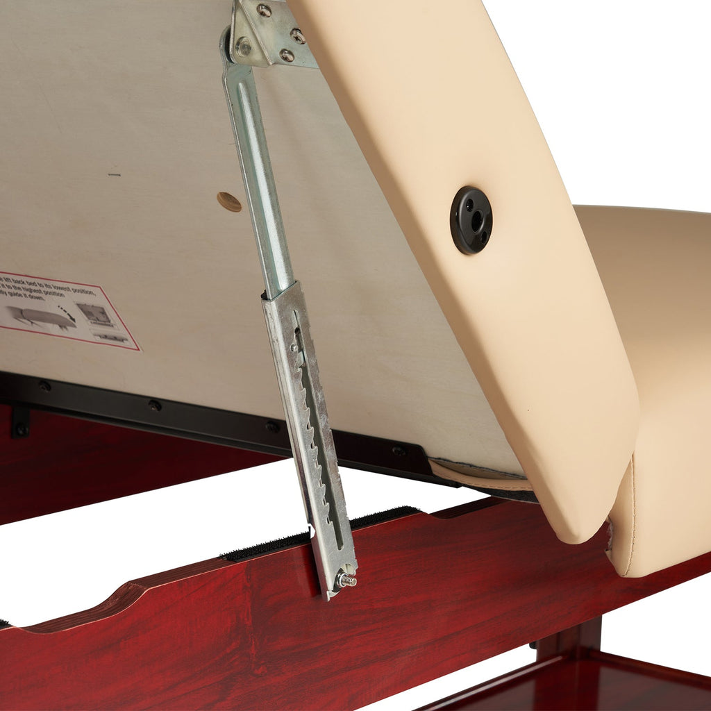 Master Massage 79cm SpaMaster™ Salon stationaire massagetafel met rugleuning, armleuning & traagschuim - beige