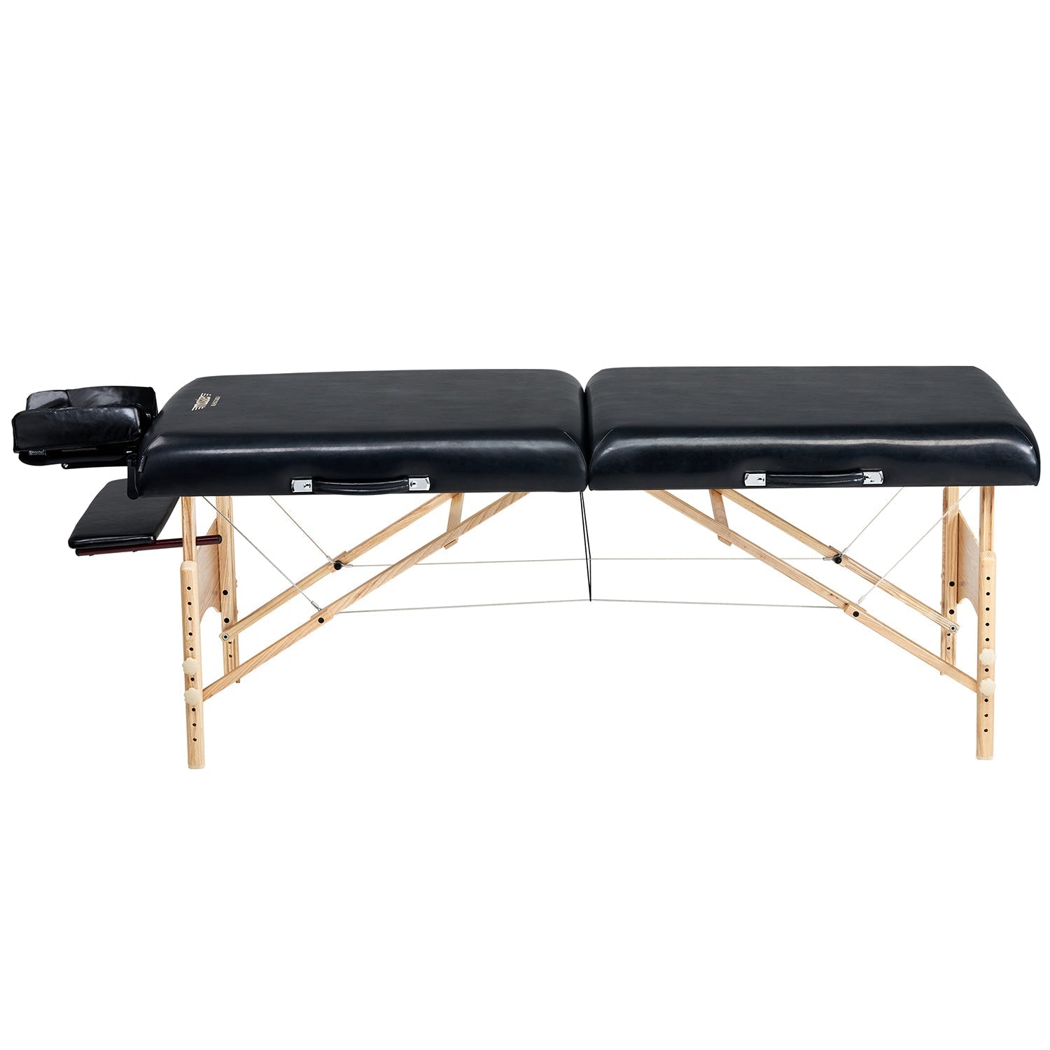 Master Massage 81cm Husky Gibraltar™ LX extra grote mobiele massagetafel met sfeerverlichtingspakket en XXL inklapbaar houten frame - zwart