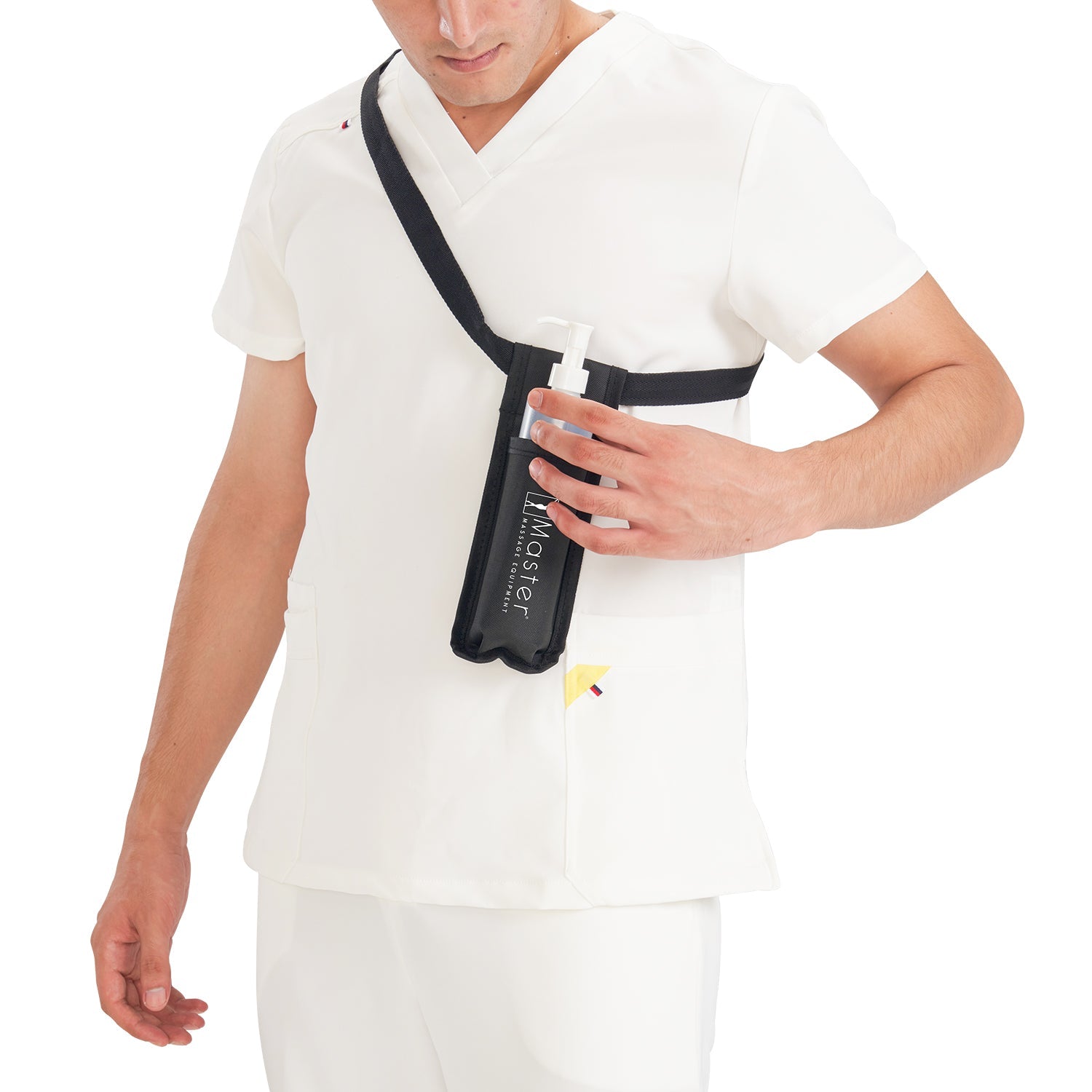 Master Massage olieflessenhouder, olieholster heuptas voor dubbele fles, incl. 2 x doseerfles, ca. 250ml