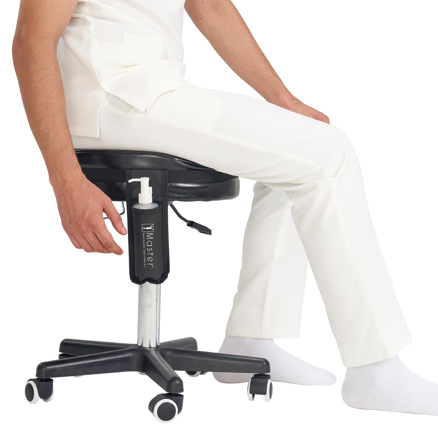 Master Massage olieflessenhouder, olieholster heuptas voor dubbele fles, incl. 2 x doseerfles, ca. 250ml