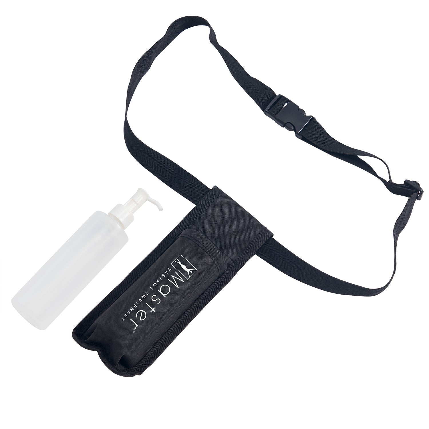 Master Massage olieflessenhouder, olieholster heuptas voor dubbele fles, incl. 2 x doseerfles, ca. 250ml