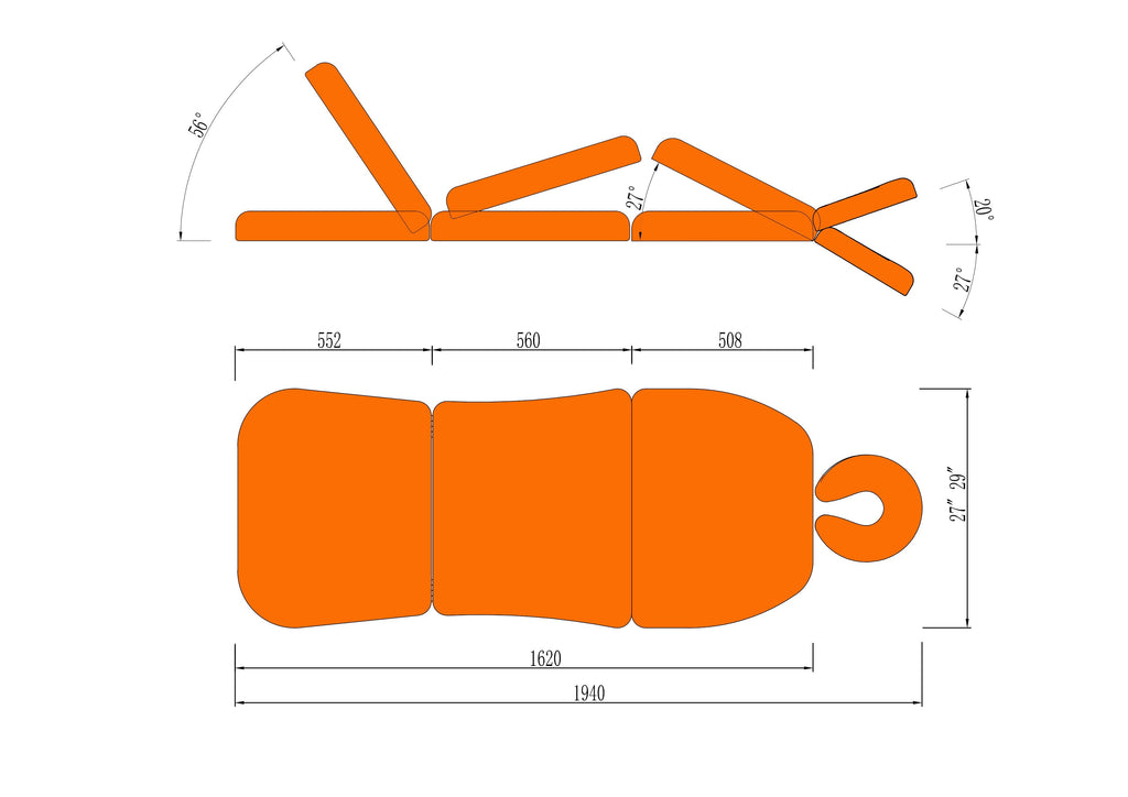 Master Massage® 74cm TheraMaster ? Elektrische massagetafel met 4 secties Koningsblauw