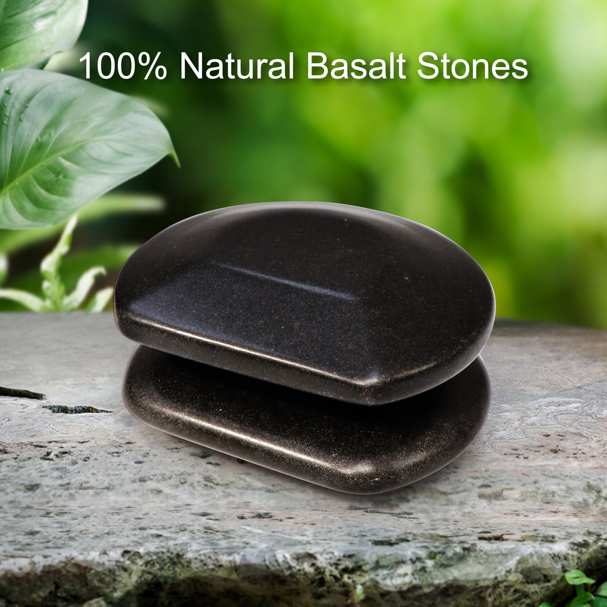 Master Massage basaltstenen 3/4 rond voor hotstone Gua Sha-stenen, verpakking met 2 stuks