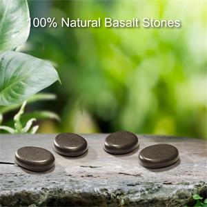 Master Massage basaltsteen voor hotstone-teenmassage, 8-delige set (3.8cm x 2.5cm x 0.8cm)