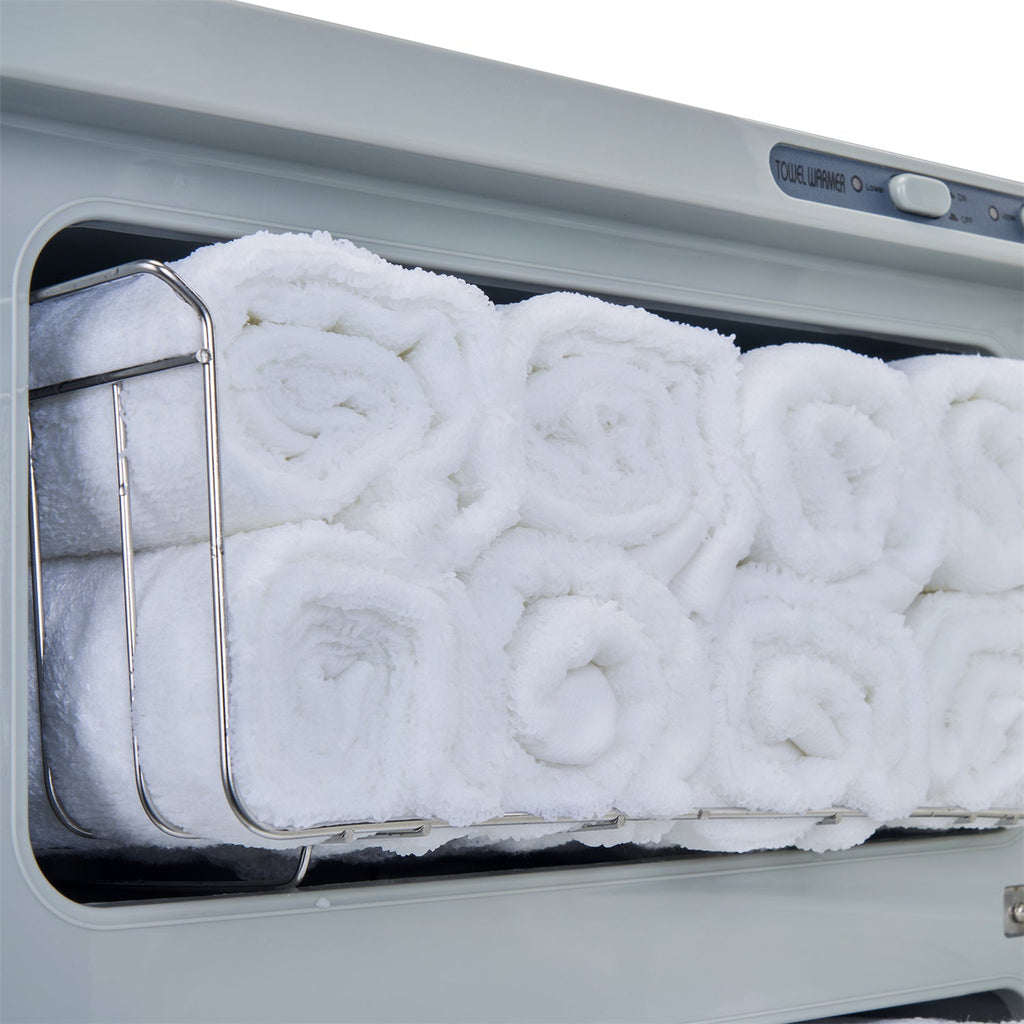 Handdoekwarmer, kompressenwarmer, UV-handdoek, handdoekkast, kapper, barbier, hotelspa, massage, warme handdoek,