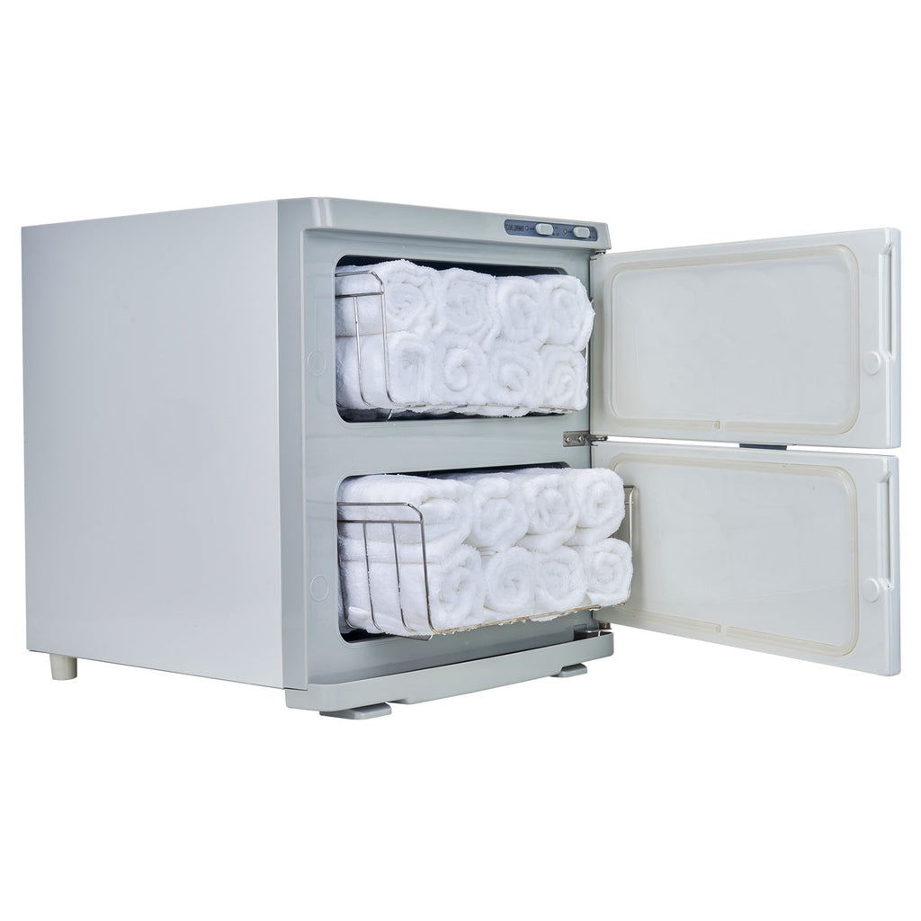 Handdoekwarmer, kompressenwarmer, UV-handdoek, handdoekkast, kapper, barbier, hotelspa, massage, warme handdoek,