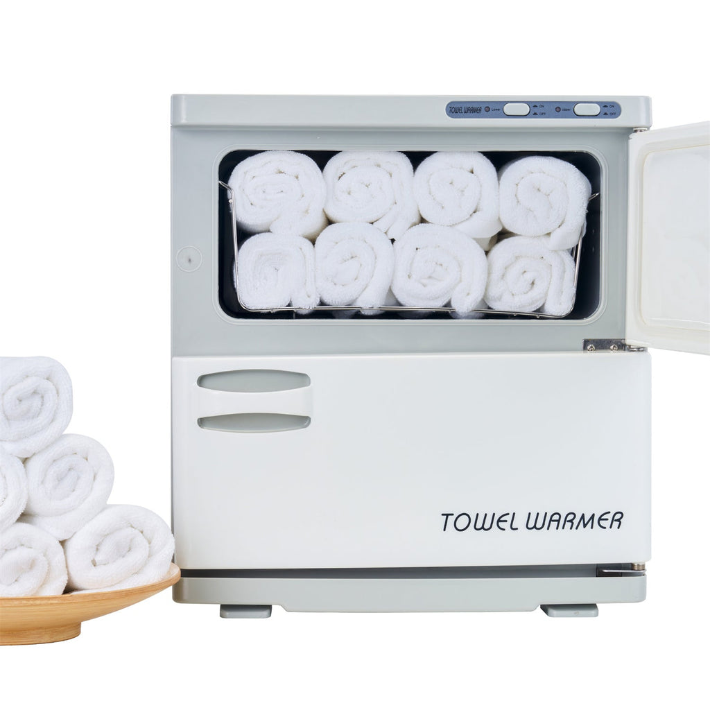 Handdoekwarmer, kompressenwarmer, UV-handdoek, handdoekkast, kapper, barbier, hotelspa, massage, warme handdoek,