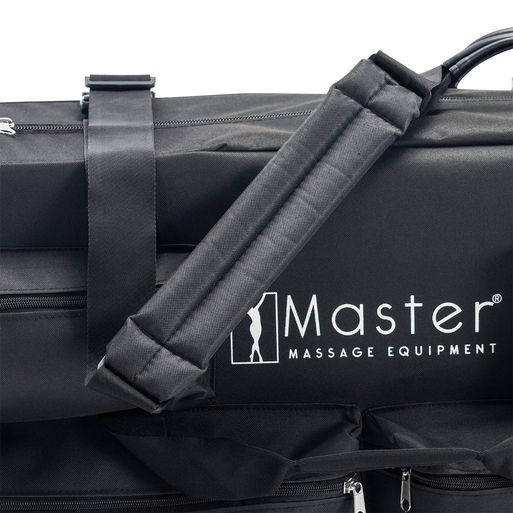 Master Massage transportkoffer met schouderriem & wielen voor massagetafels van 64cm~79cm, nylon, voor nog gemakkelijker transport - zwart