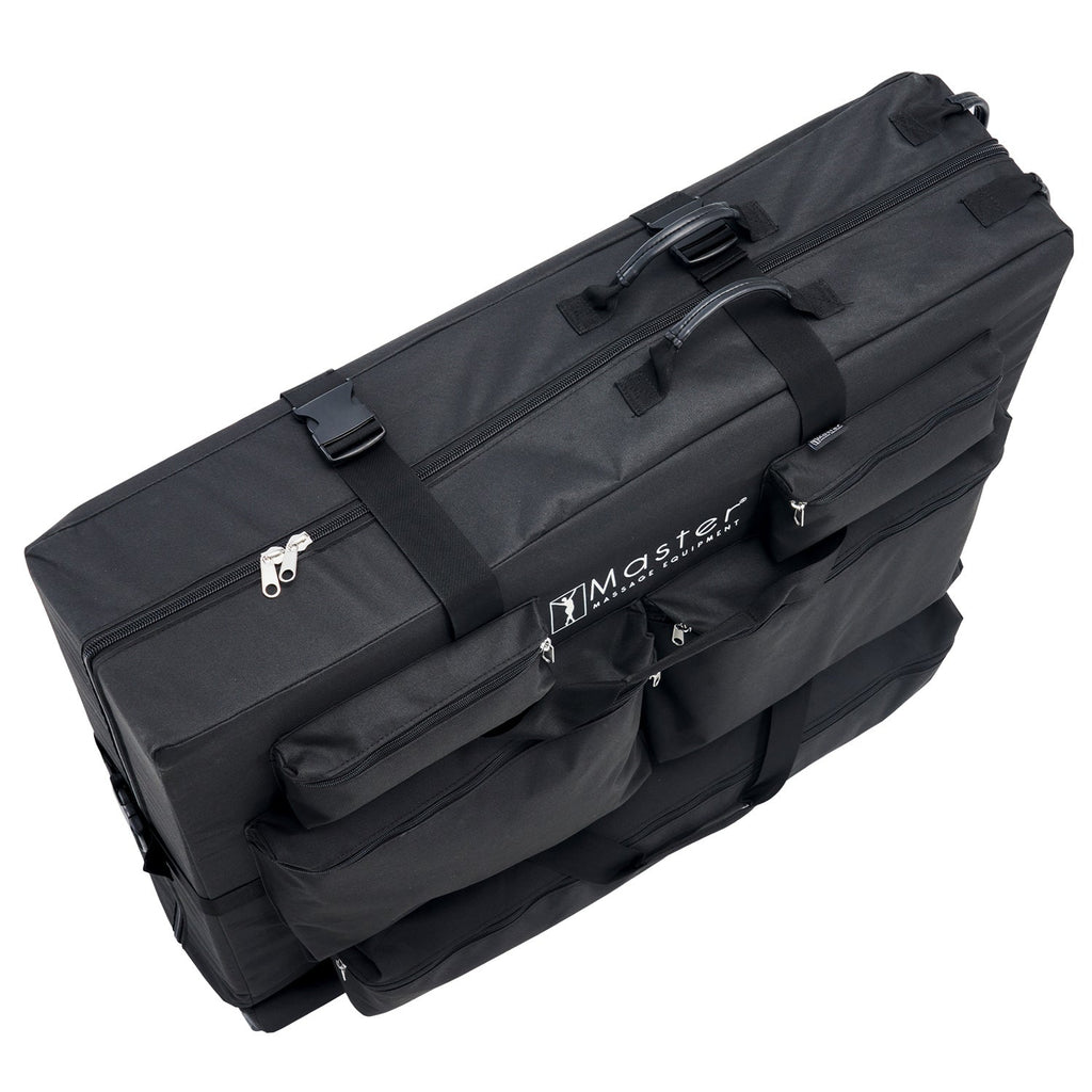 Master Massage transportkoffer met schouderriem & wielen voor massagetafels van 64cm~79cm, nylon, voor nog gemakkelijker transport - zwart