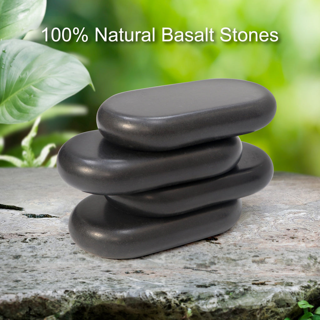 Master Massage Grote ovale basalt hotstone-massagestenen (XXX)