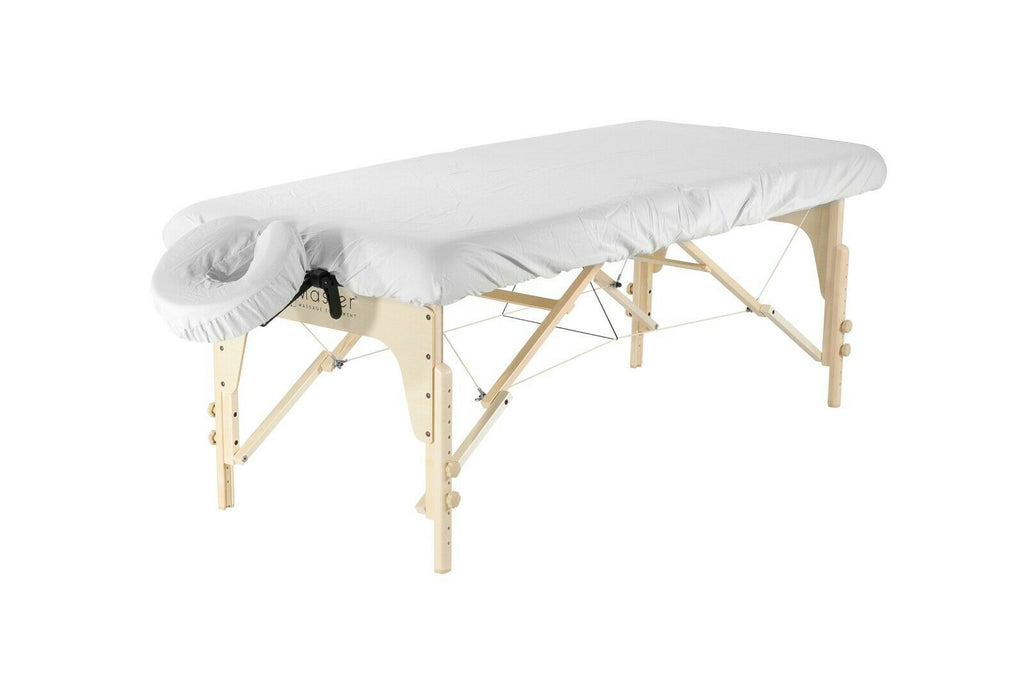 Master Massage Waardigheid & Luxe microvezel hoeslakenset voor massagetafel en hoofdsteun wit